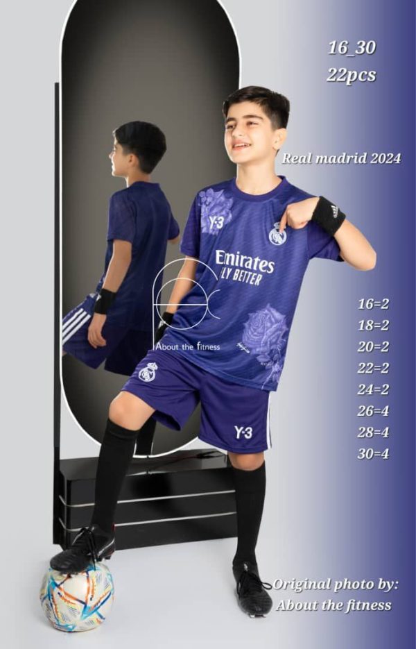 کیت نوجوان و بچگانه رئال مادرید بنفش y3 2025 - سون اسپرت