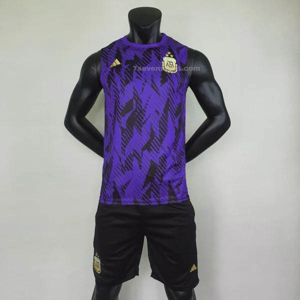 رکابی شلوارک آرژانتین مشکی بنفش - سون اسپرت