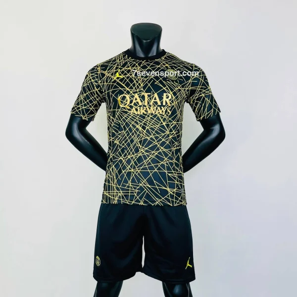 کیت پاریس سن ژرمن چهارم 2023 مشکی طلایی - سون اسپرت