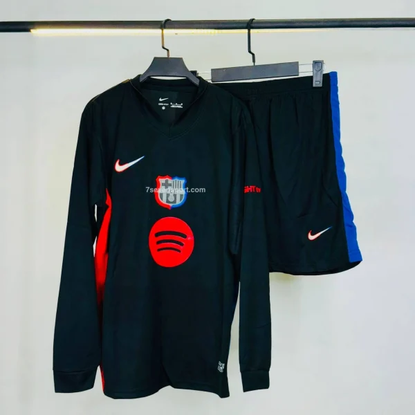 کیت آستین بلند بارسلونا مشکی دوم 2025 - سون اسپرت