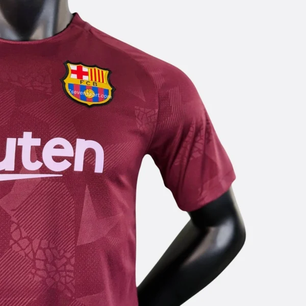 تیشرت پلیری کلاسیک بارسلونا سوم زرشکی 2017 - سون اسپرت