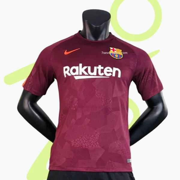 تیشرت پلیری کلاسیک بارسلونا سوم زرشکی 2017 - سون اسپرت