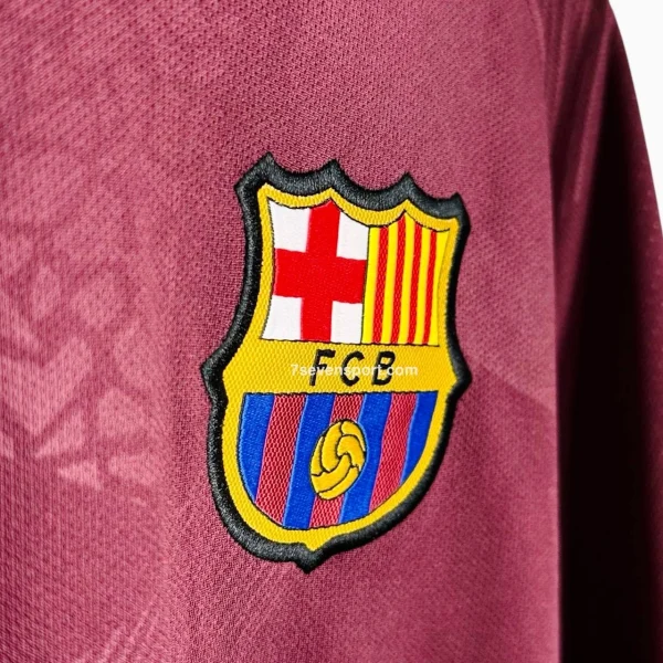 تیشرت پلیری کلاسیک بارسلونا سوم زرشکی 2017 - سون اسپرت