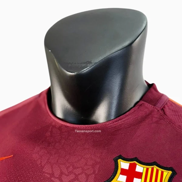 تیشرت پلیری کلاسیک بارسلونا سوم زرشکی 2017 - سون اسپرت