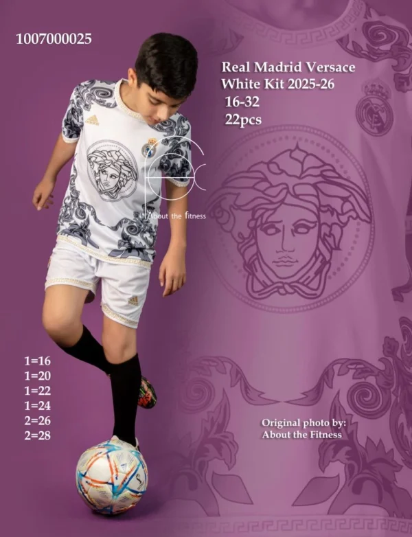 کیت بچگانه رئال مادرید ورساچه سفید 2026 - سون اسپرت