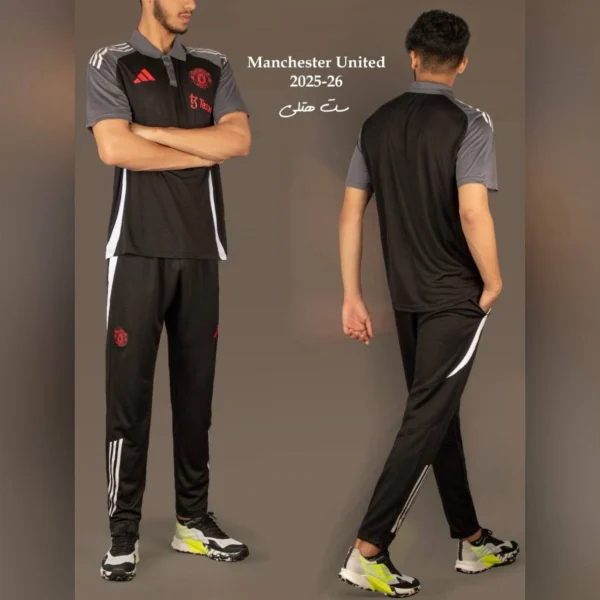 ست هتلی و شلوار منچستر یونایتد مشکی طوسی 2026 - سون اسپرت