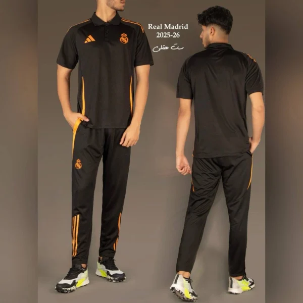 ست هتلی و شلوار رئال مادرید مشکی نارنجی 2026 - سون اسپرت