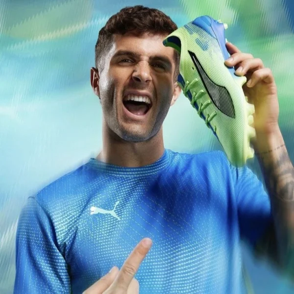 کفش استوکدار پوما ULTRA 6 ULTIMATE سفید آبی - سون اسپرت