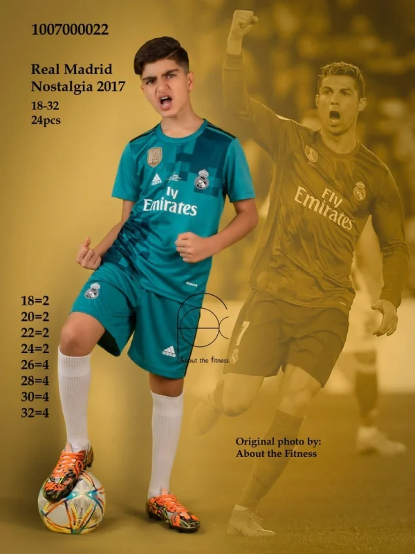 کیت بچگانه کلاسیک رئال مادرید آبی 2017 - سون اسپرت
