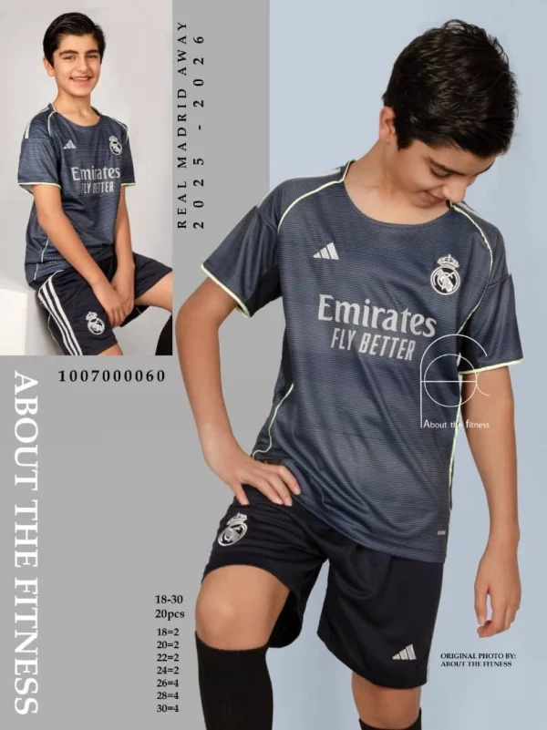کیت بچگانه رئال مادرید دوم سرمه‌ای 2026 - سون اسپرت