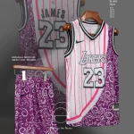 ست بسکتبالی لیکرز سفید و صورتی - سون اسپرت