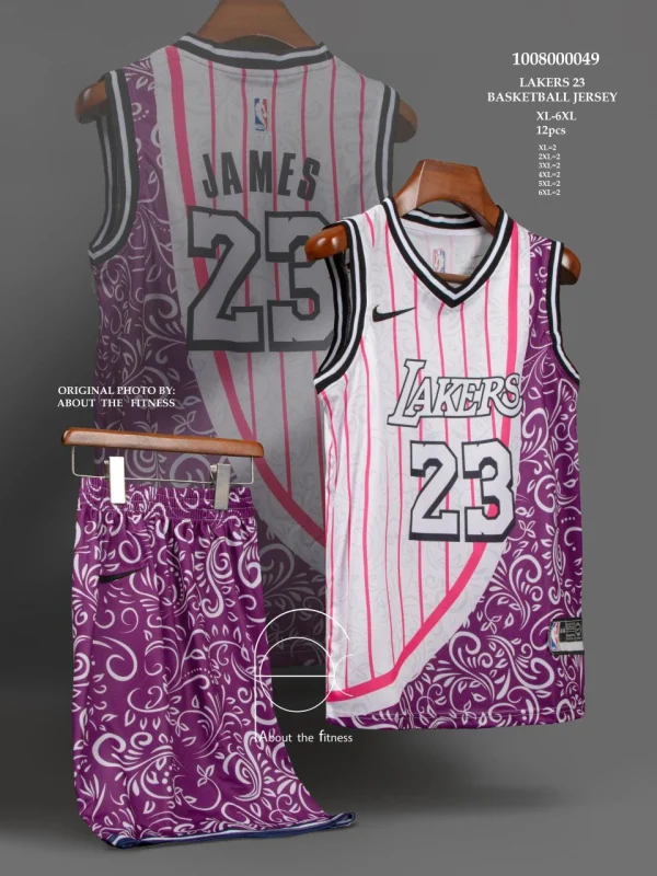 ست بسکتبالی لیکرز سفید و صورتی - سون اسپرت