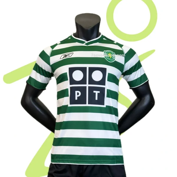 تیشرت پلیری کلاسیک اسپورتینگ لیسبون 2001 سفید سبز - سون اسپرت