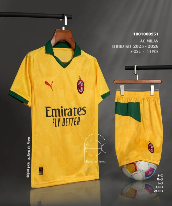 کیت آث میلان سوم زرد 2026 - سون اسپرت